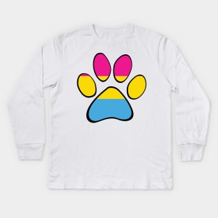 Pansexual Pride Paw Kids Long Sleeve T-Shirt